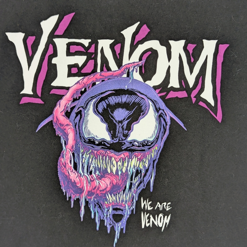 Venom Marvel T-shirt Womens S Black Cotton